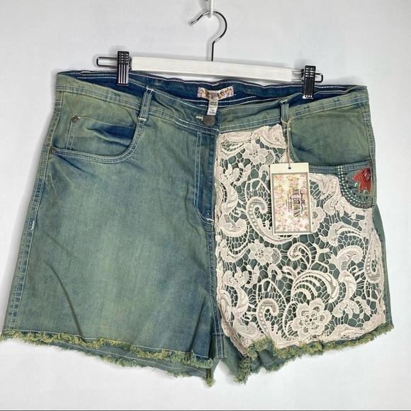 Festival Denim and Lace Short 90’s Y2K - Picture 12 of 15
